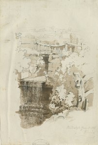 Biddulph - lantlig utsikt: ritning med blyerts och tvätt, 8 juni 1837 (ritning) av Thomas Peploe Wood