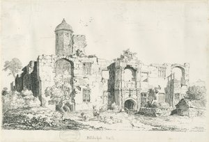Biddulph Hall (gammal): penn- och bläckteckning av Thomas Peploe Wood