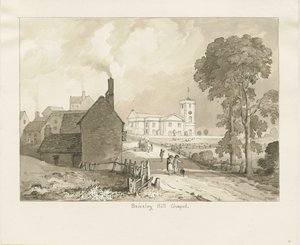 Brierley Hill Chapel: sepiateckning, 1837 av Thomas Peploe Wood