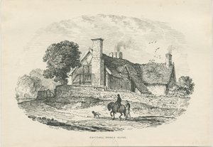 Chatcull Manor House: ritning med penna och bläck (vinjeterad) av Thomas Peploe Wood