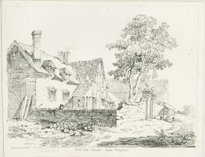 Colwich - Hall Flat House: ritning med penna och bläck av Thomas Peploe Wood