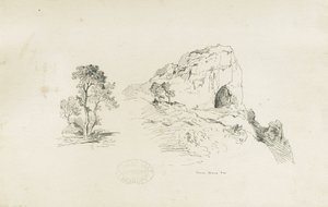 Dovedale - landskap: ritning med penna och bläck, nd [1817-1845] (teckning)
