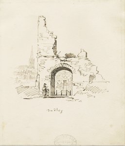 Dudley Castle - The Keep: blyertsskiss, nd [1800-talet] (teckning)