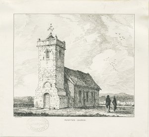 Dunston Church: pennteckning av Thomas Peploe Wood