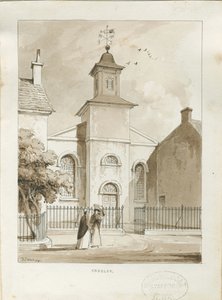 Fazeley Chapel: ritning med penna och tvätt av Thomas Peploe Wood