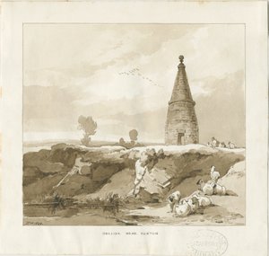 Forton - Obelisk: tvättritning av Thomas Peploe Wood