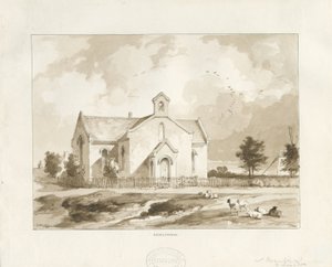 Gentleshaw Church: sepiateckning av Thomas Peploe Wood
