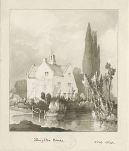 Haughton - Hus: sepia-tvättad ritning av Thomas Peploe Wood