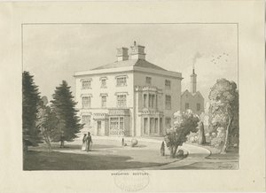 Haughton Rectory: tvättritning av Thomas Peploe Wood