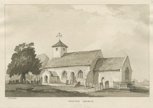 Ranton Church: sepiateckning av Thomas Peploe Wood
