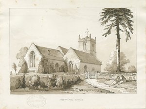 Sheriffhales Church: sepia tvättteckning, nd [?1838] (ritning) av Thomas Peploe Wood