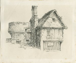 Standon Hall: ritning med penna och bläck, och [?mitten av 1800-talet] (teckning)