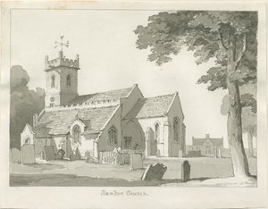 Standon Hall: ritning med penna och bläck, och [?mitten av 1800-talet] (teckning)