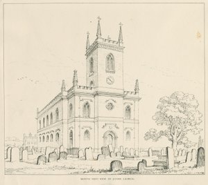 Stenkyrka: ritning med penna och bläck av Thomas Peploe Wood