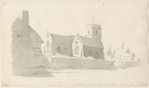 Trysulls kyrka: blyertsteckning, 2 sep 1837 (ritning) av Thomas Peploe Wood