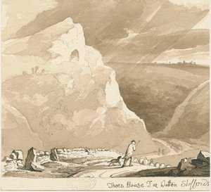 Wetton - "Thors hus för": ritning med penna och tvätt, nd [?1838] av Thomas Peploe Wood