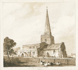 Wolstanton Church: gravyr och [?1800-talet] av Thomas Peploe Wood