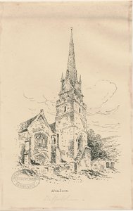 Wombourne kyrka: zinkografi, nd [mitten av 1800-talet] (ritning) av Thomas Peploe Wood