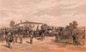 The Funeral Cortege of Lord Raglan lämnar huvudkvarteret, 1856 av Thomas Picken