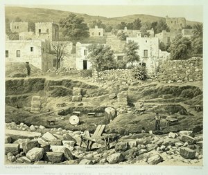 View of Excavation, från "A History of Discoveries at Helicarnassus, Cnidus, und Branchidae", av Charles Thomas Newton (1816-94) publicerad 1862