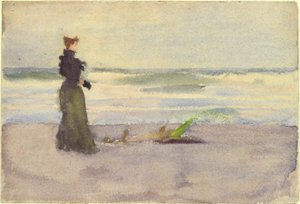 Kvinna på stranden