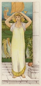 Danae längtar efter Perseus’ återkomst (färg litho)