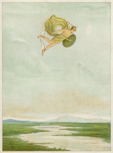 Perseus flyger för att döda Gorgon (färg litho)