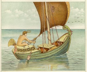 Perseus segling (färg litho)
