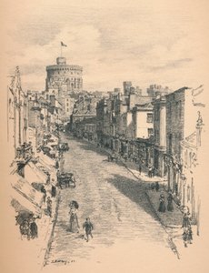 Great Tower of Windsor Castle från Peascod Street, 1902 av Thomas Robert Way