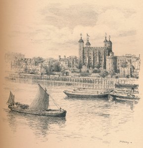 Towern i London från Tower Bridge., 1902