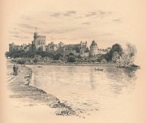 Windsor Castle från floden, 1902 av Thomas Robert Way
