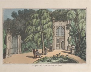 Templet vid Strawberry Hill, från Sketches from Nature, 1822., 1822. Skapare: Thomas Rowlandson, Joseph Constantine Stadler.