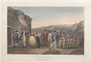 The Terrace, från Poetical Sketches of Scarborough, 1813., 1813. Skapare: Thomas Rowlandson, Joseph Constantine Stadler, J. Bluck.