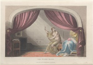 The Warm Bath, från Poetical Sketches of Scarborough, 1813., 1813. Skapare: Thomas Rowlandson, Joseph Constantine Stadler, J. Bluck.
