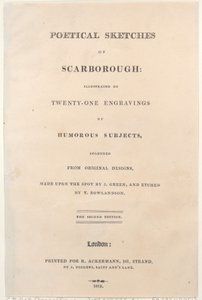 Titelsida, från Poetical Sketches of Scarborough, 1813., 1813. Skapare: Thomas Rowlandson, Joseph Constantine Stadler, J. Bluck.