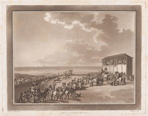 Race Ground An Excursion to Brighthelmstone, 1 juni 1790., 1 juni 1790. Skapare: Thomas Rowlandson, Samuel Alken.