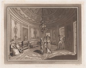 Saloon at the Marine Pavilion An Excursion to Brighthelmstone, 1 juni 1790., 1 juni 1790. Skapare: Thomas Rowlandson, Samuel Alken.