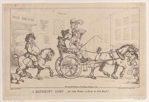 A Bankrupt Cart, or The Road to Ruin in the East!, 5 november 1799., 5 november 1799. av Thomas Rowlandson