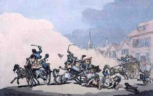 A Cart Race, pub. av William Holland av Thomas Rowlandson