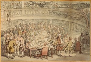 Ett samtal i "Surgeons Hall", Old Bailey, London av Thomas Rowlandson