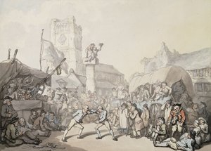 En brottningsmatch från Cornwall, av Thomas Rowlandson