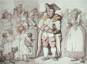 A Cry for a Cat (penna och bläck & akvarell på papper) av Thomas Rowlandson