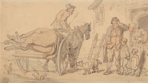 En död häst på en knackares vagn av Thomas Rowlandson