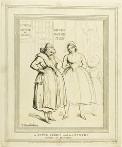 En holländsk abbedissa och hennes nymfer skissade i Amsterdam av Thomas Rowlandson
