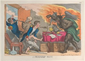 Ett vänligt besök, 16 april 1814., 16 april 1814. av Thomas Rowlandson