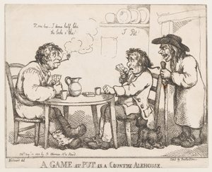 A Game at Put in a Country Alehouse, 10 augusti 1810., 10 augusti 1810. av Thomas Rowlandson