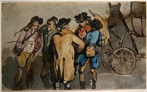 En grupp av figurer (akvarell på papper) av Thomas Rowlandson