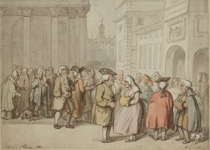 En grupp skissad i Rom, 1770-1820 av Thomas Rowlandson