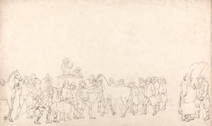 En hästförsäljning på Hopkins’ Repository (En översikt) av Thomas Rowlandson