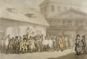 En hästförsäljning i Hopkins’ Repository, Barbican av Thomas Rowlandson